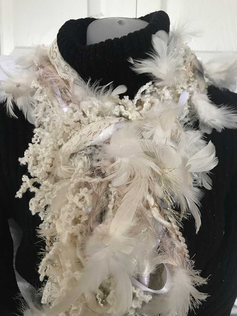 White with Feathers